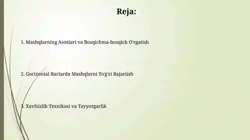 Murakkab Mashqlar va Ularni O'zlashtirish 2
