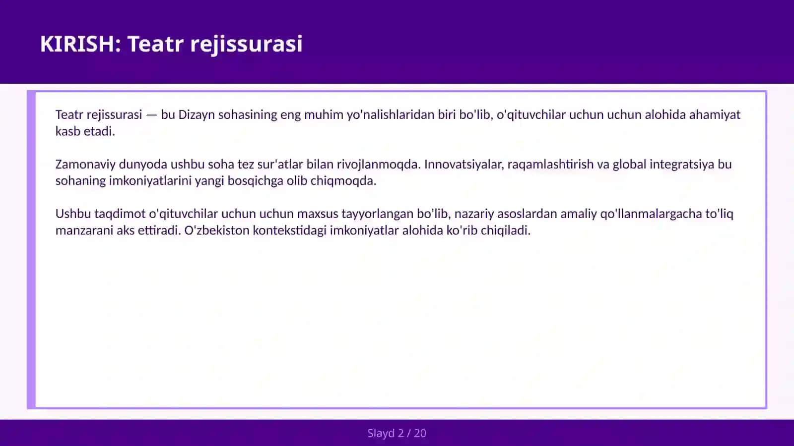 Teatr rejissurasi 2