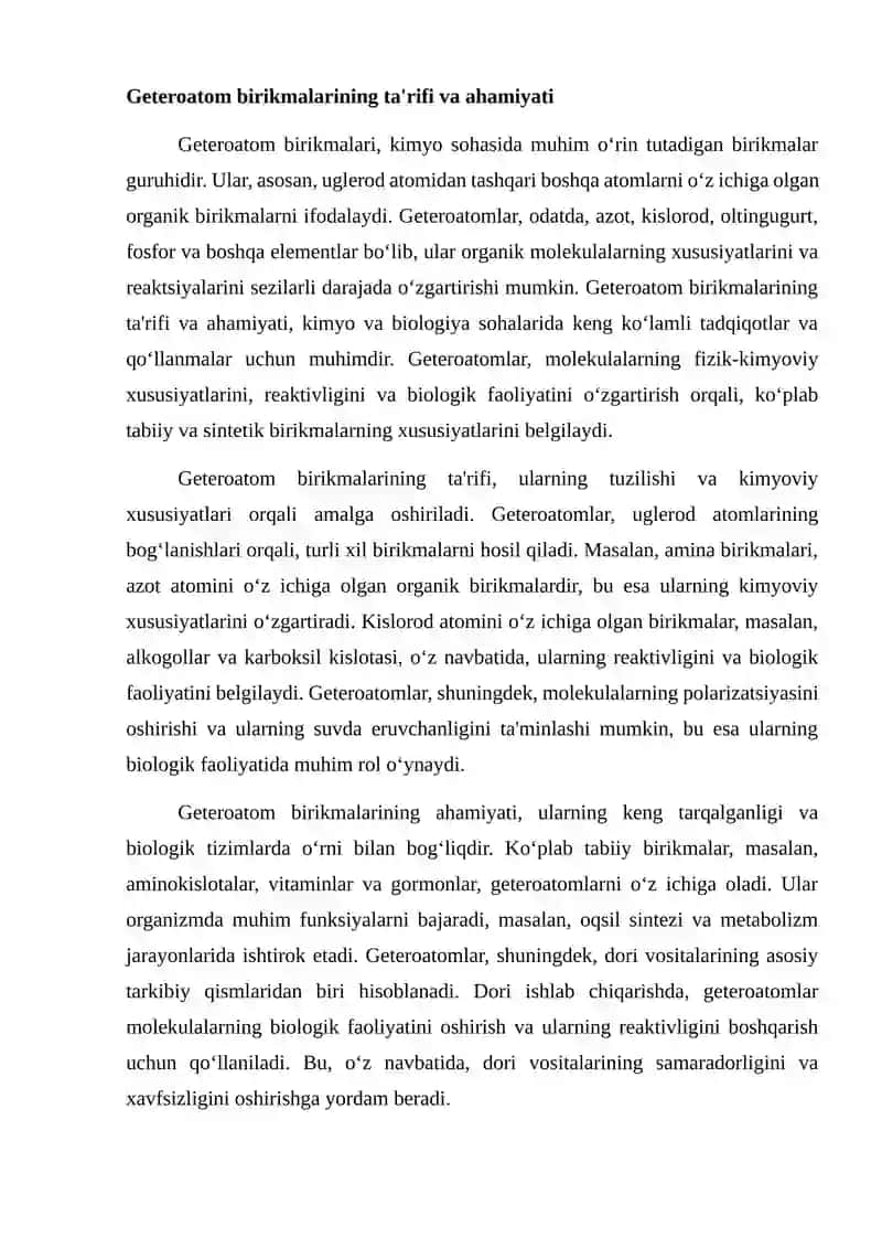 Geteroatom birikmalarini aniqlash 2