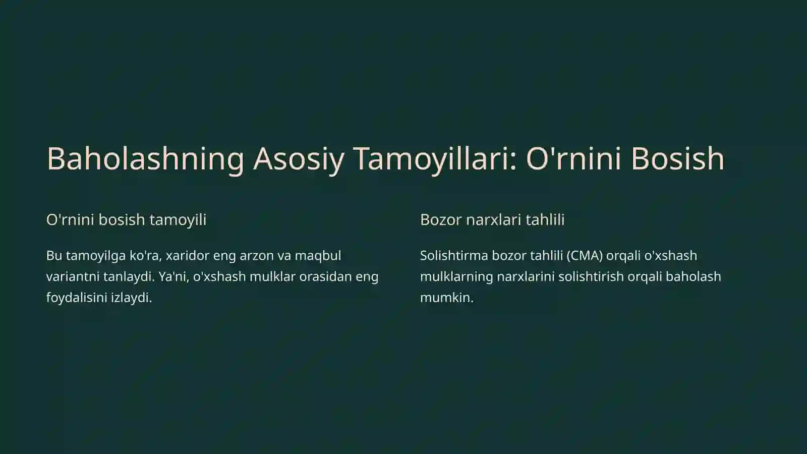 Koʻchmas Mulk Baholash: Asosiy Tushunchalar va Tamoyillar 2