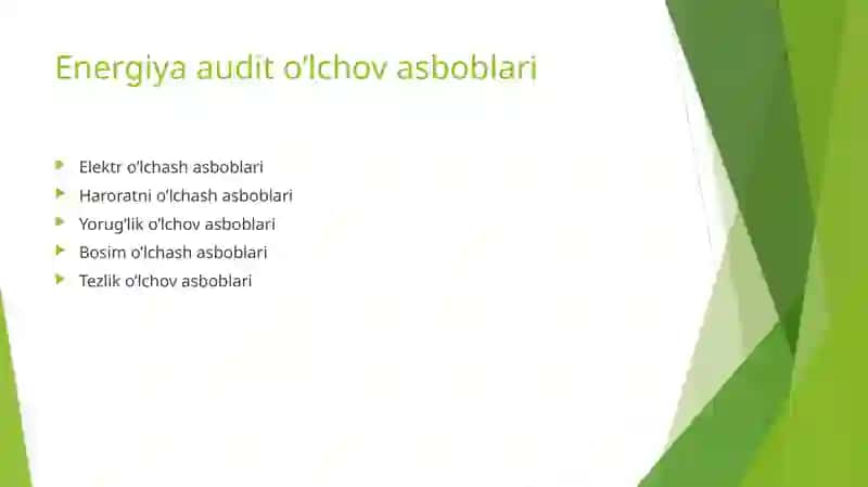 Energiyaaudito’lchovasboblari 2