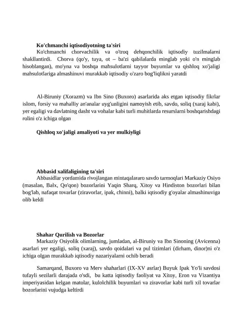 O'rta Osiyodagi iqtisodiy fikrlar 2