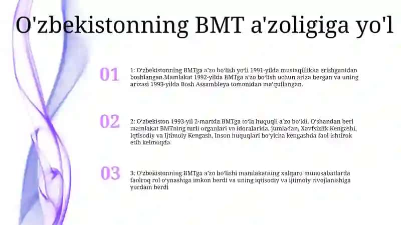 OʻZbekiston Respublikasining Bmtga AʼZo BoʻLishi 2