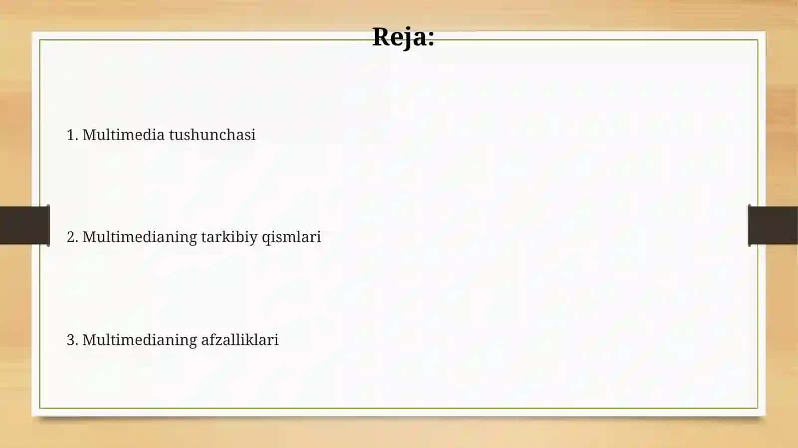 Multimedianing asosiy tushunchalari 2