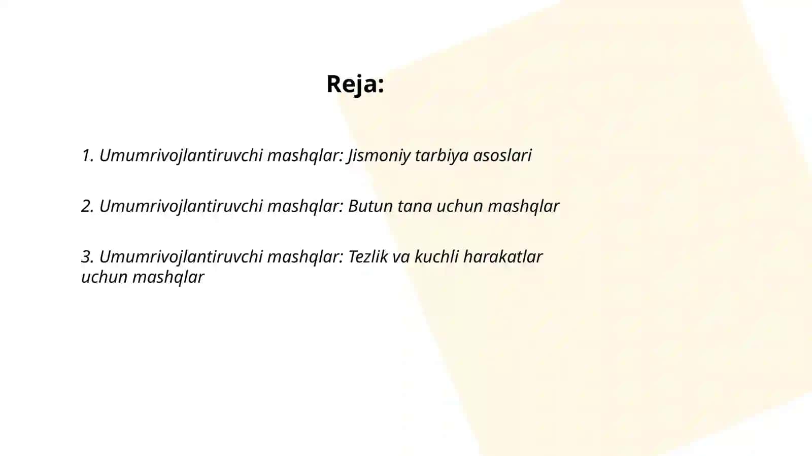 Umumrivojlantiruvchi mashqlar 2