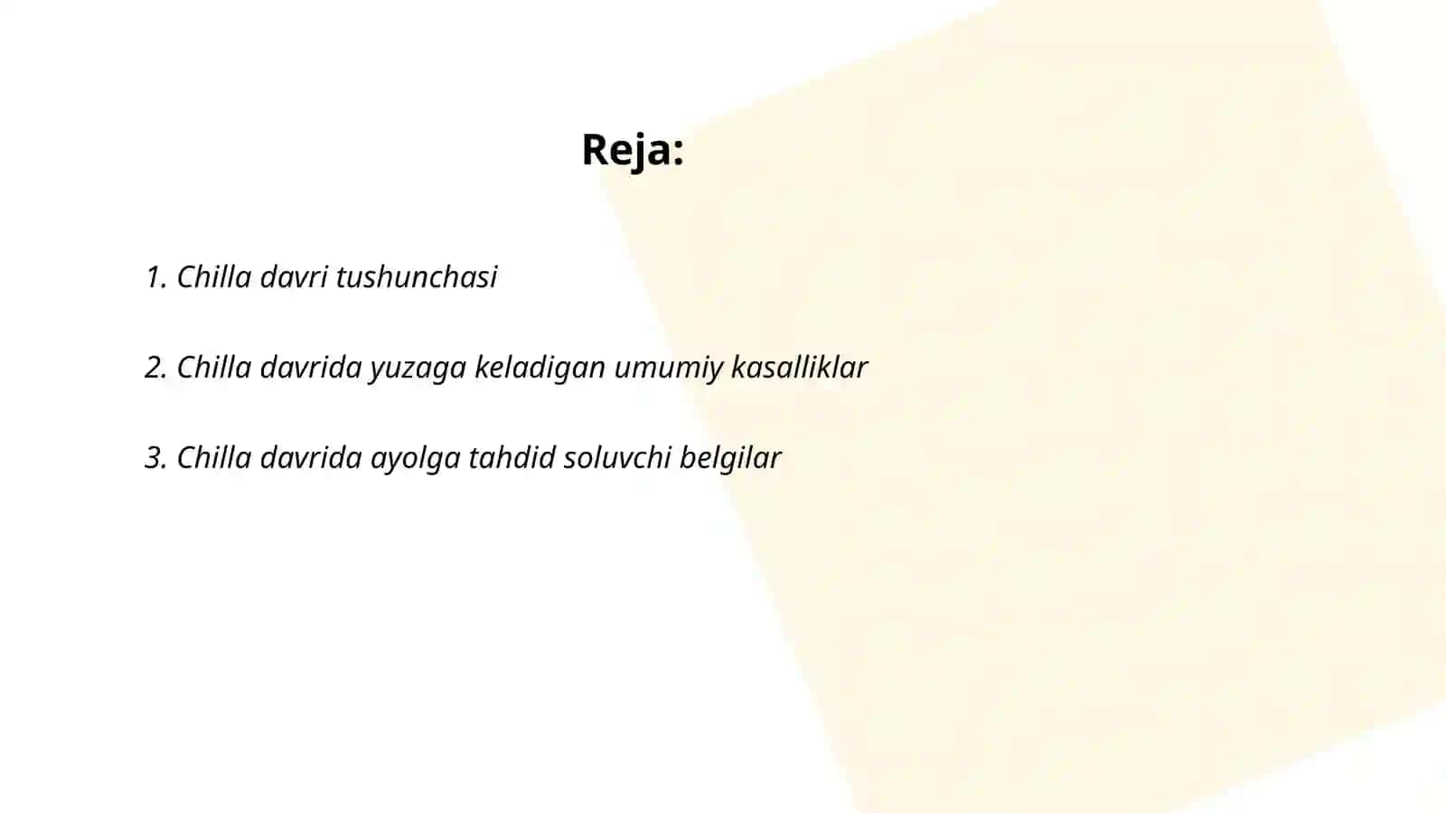 Chilla davri kasalliklari 2