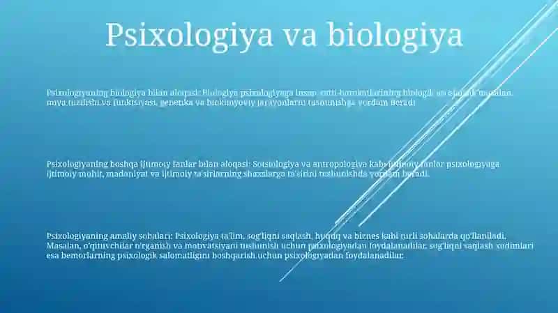 Psixologiyaning Boshqa Fanlar Bilan Aloqasi 2