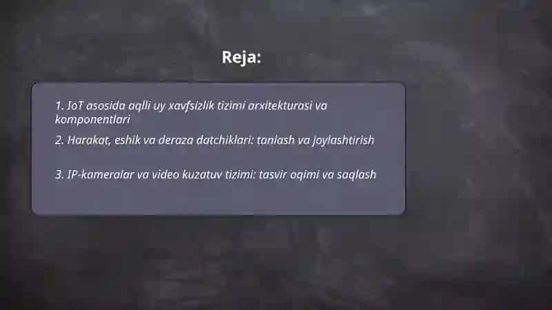 IoT asosida aqlli uy xavfsizlik tizimi 2