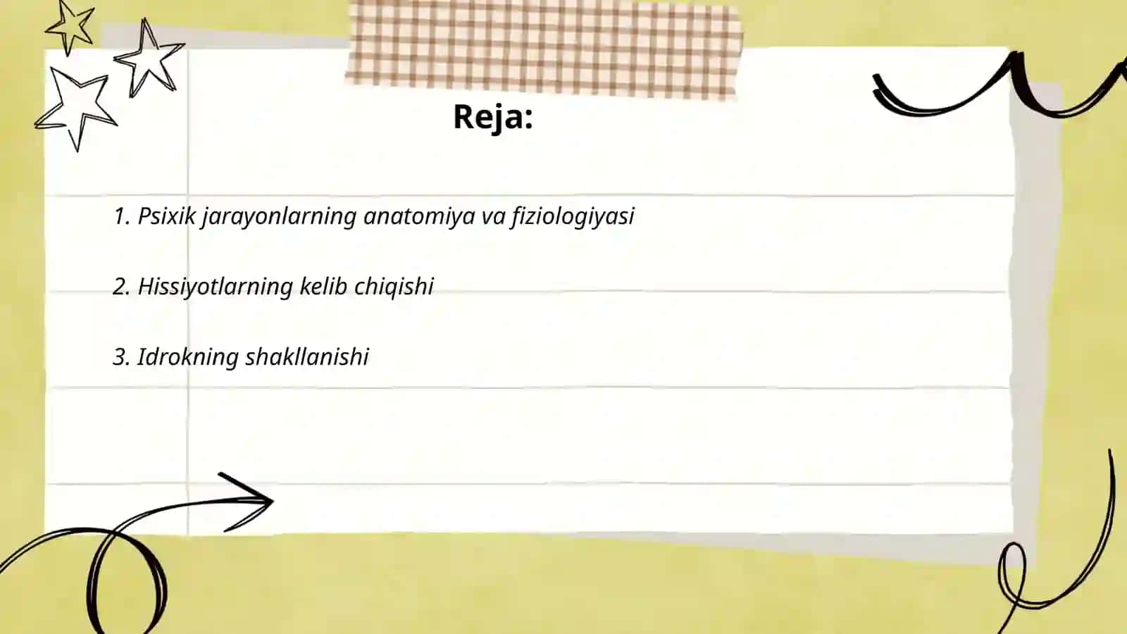Psixik jarayonlarning vujudga kelishi Muxlisa 2