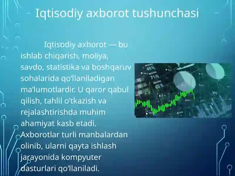 Iqtisodiy axborotlarni matn redaktorlari vositalaridan foydalangan holda qayta ishlash dasturlari 2
