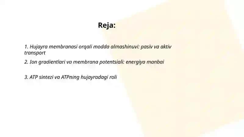 Hujayrada modda energiya va malumotlar oqimi 2