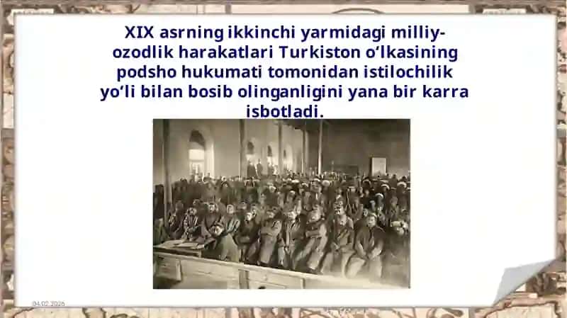 XIX asrning ikkinchi yarmida O'zbekiston dagi milliy ozodlik harakatlari 2