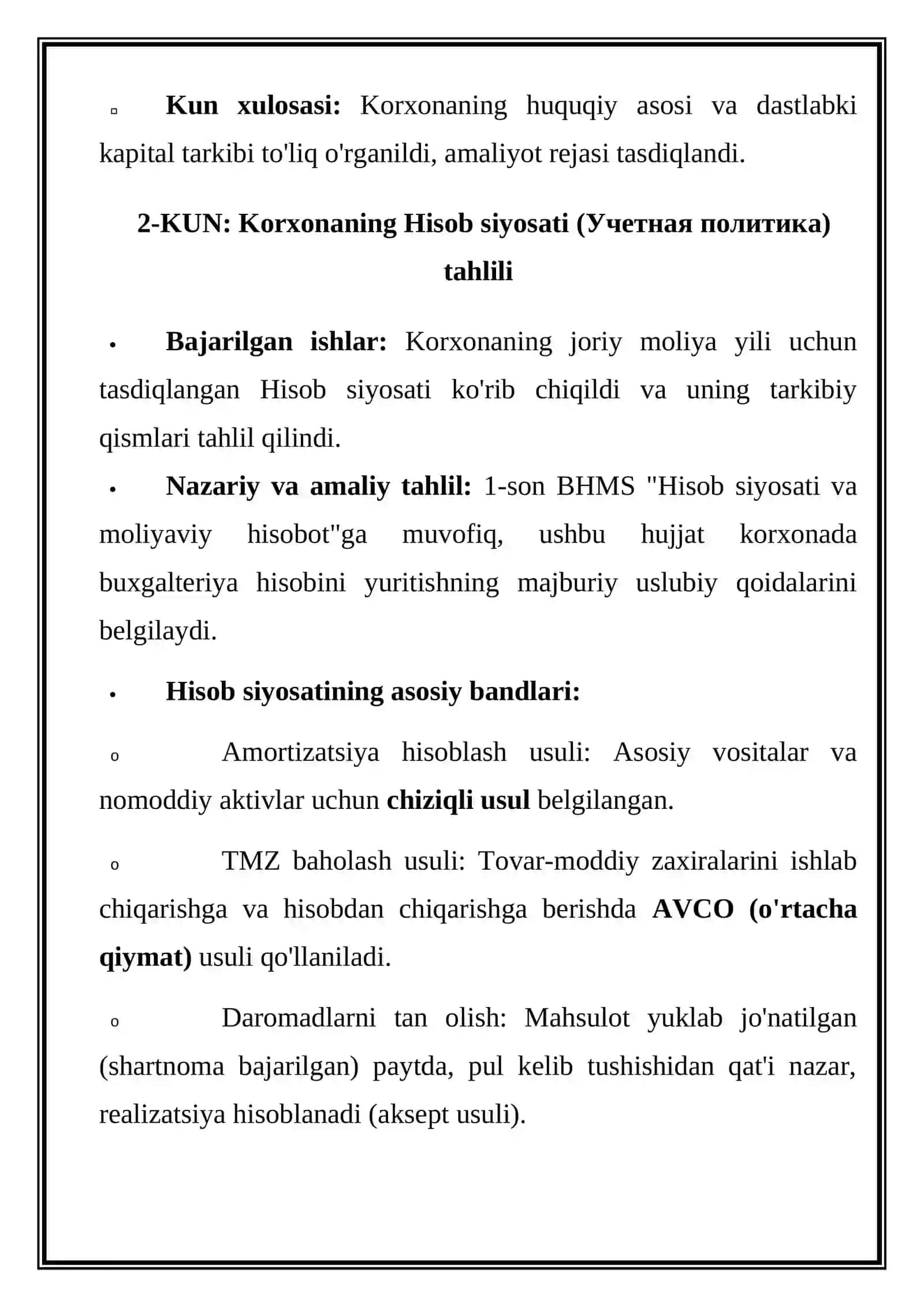 Korxonaning huquqiy maqomi va ichki tartib-qoidalari bilan tanishuv 2
