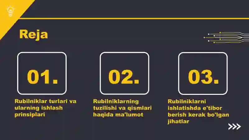 Rubilniklarni koʻrsatmalari, turlari va tuzilishlari 2