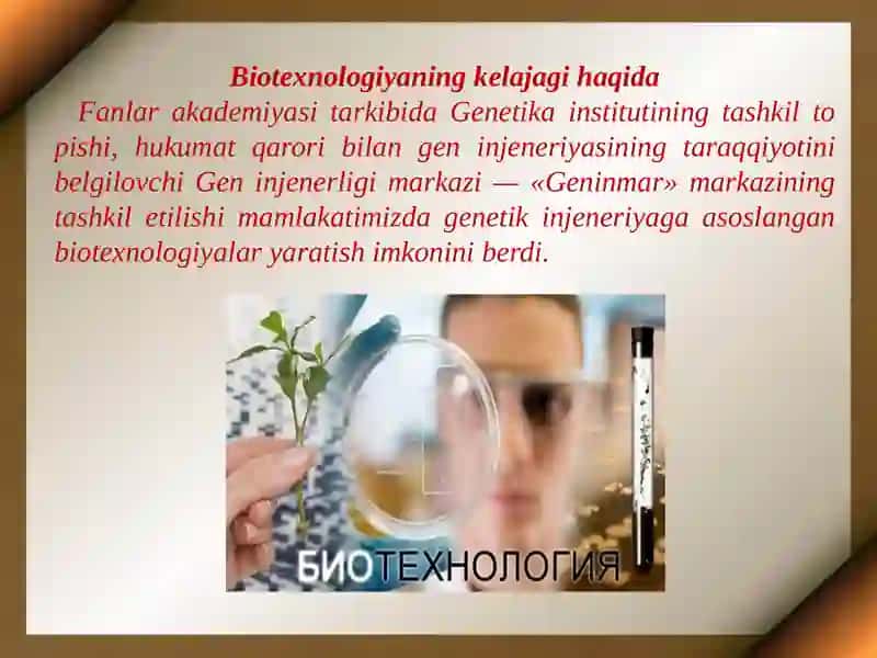 Biotexnologiya haqida 2