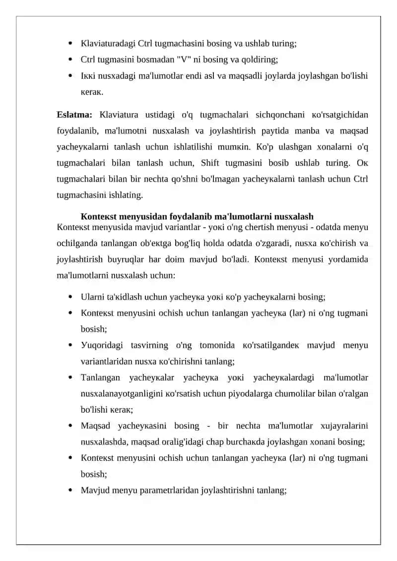 Excel dasturida funksiyalar bilan ishlash. 2