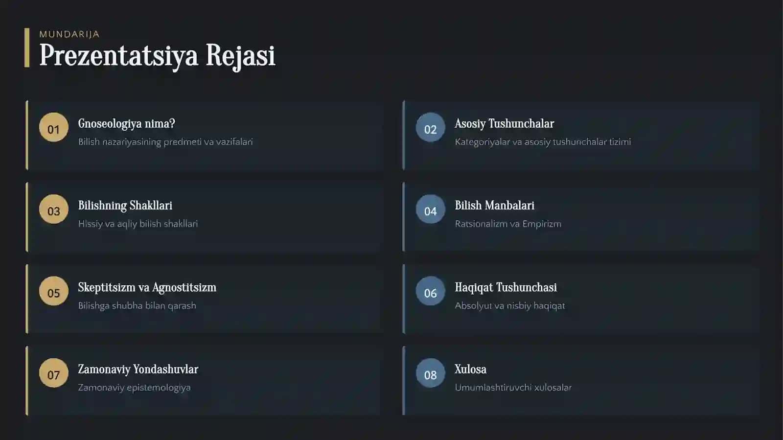 Bilish Nazariyasi (Epistemologiya) 2