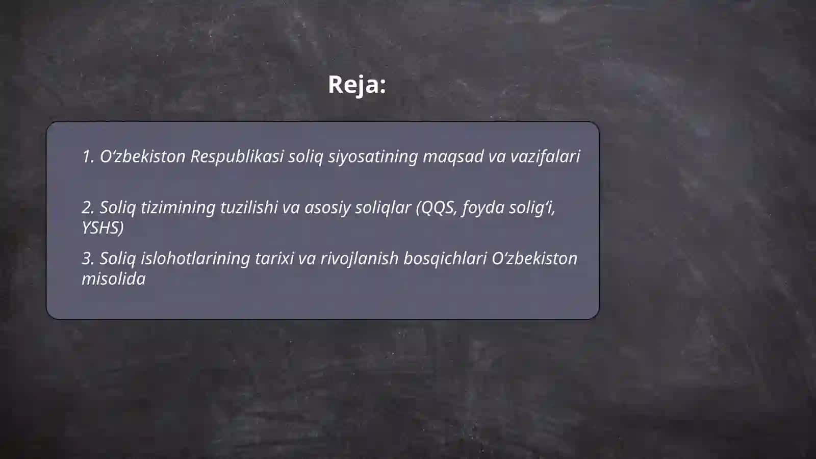 Oʻzbekiston respublikasi soliq siyosati va uni rivojlantirish 2