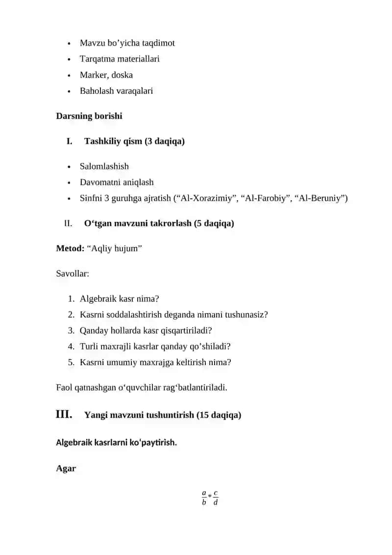 Ochiq dars ishlanmasi 2