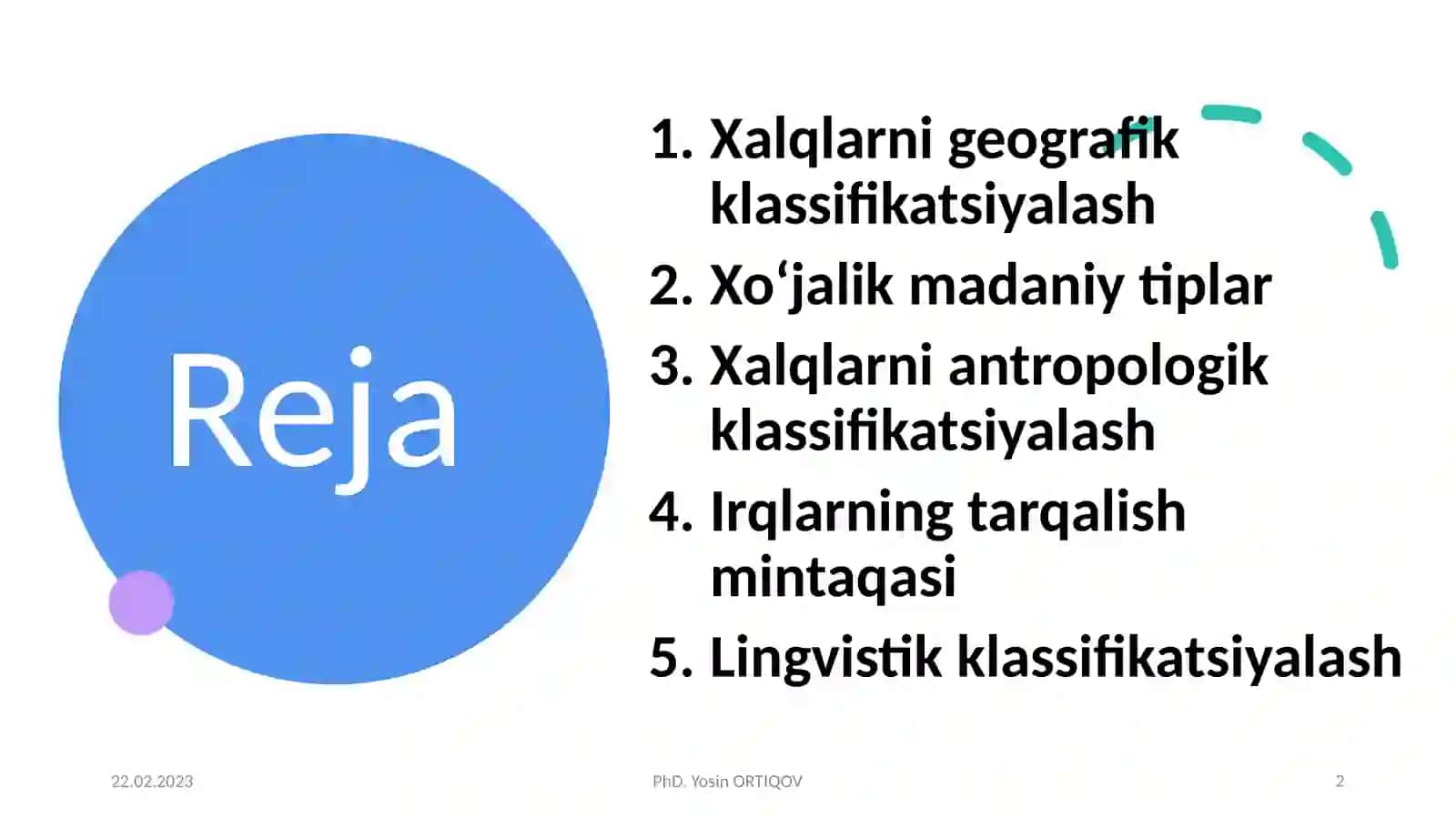 DUNYO XALQLARI KLASSIFIKATSIYASI 2