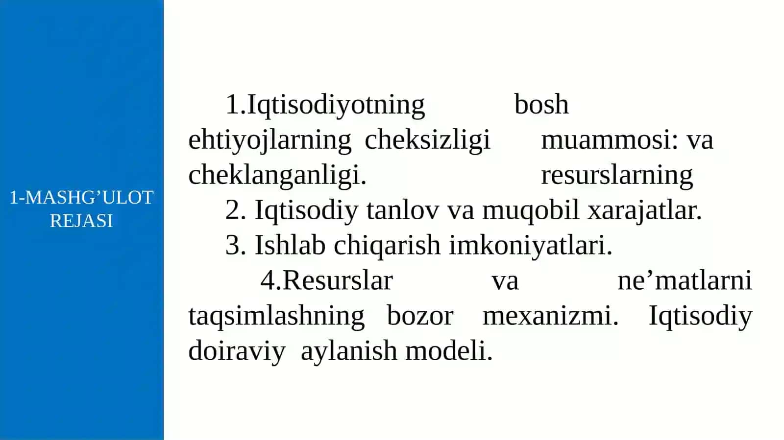 Mikroiqtisodiyot fani - I: Mikroiqtisodiyotga kirish, iqtisоdiy bаzis tushunchаlаr (1-mashg’ulot) 2