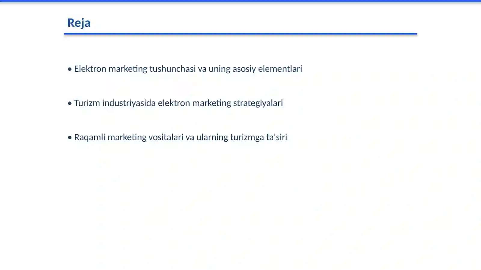 Elektron marketing bilan tanishish va uning turizm industriyasidagi ahamiyati 2