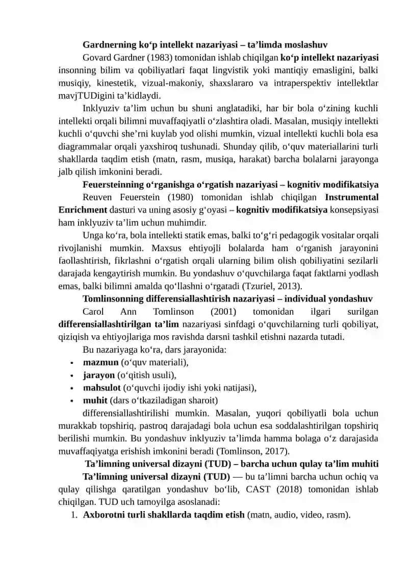 Inklyuziv ta'lim yondashuvlari va amaliyotlari 2