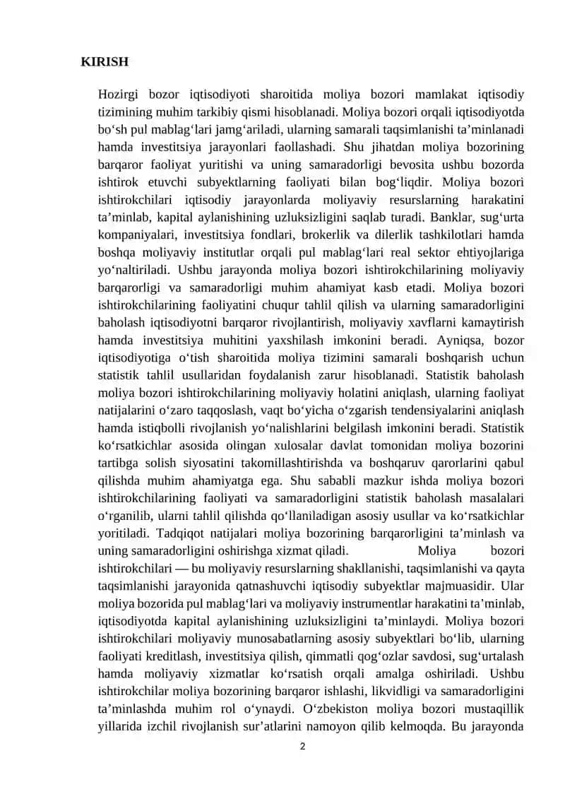 Moliya Bozori Ishtirokchilarining Nazariy Asoslari 2