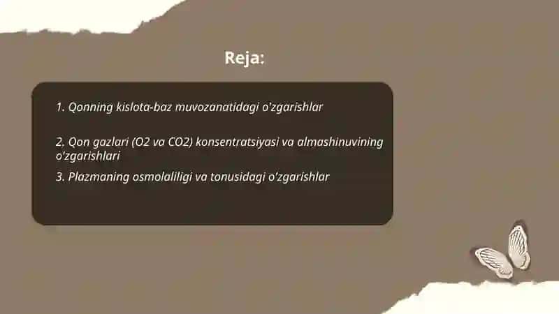 Qonning fizik-kimyoviy xususiyatlari oʻzgarishlari 2