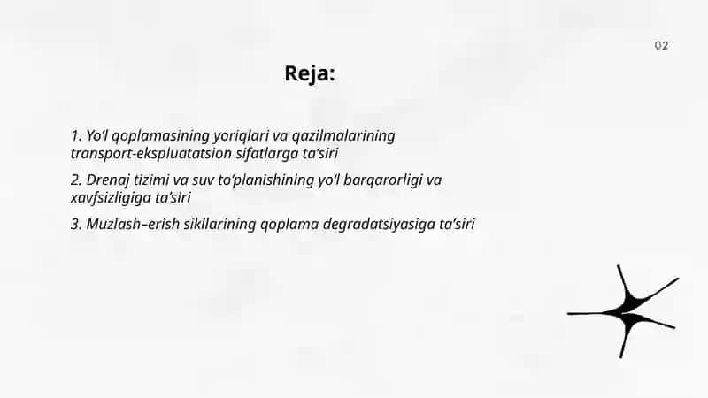 Yo‘l qoplamasining yoriqlari va qazilmalarining transport‑ekspluatatsion sifatlarga taʼsiri 2