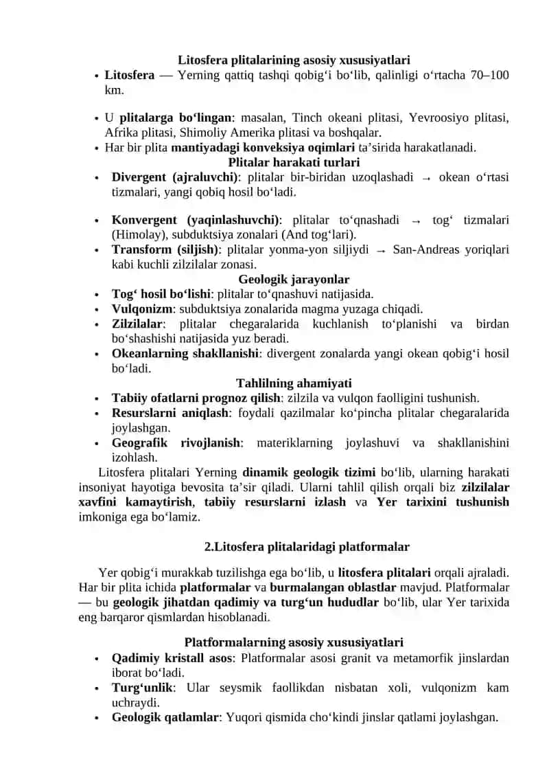 Yer po‘stining tuzilish xaritasini ishlash 2