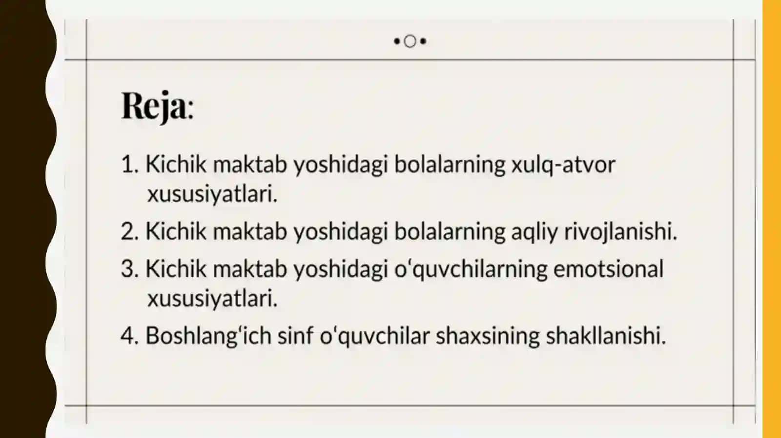 KICHIK MAKTAB YOSHI DAVRIDA PSIXIK RIVOJLANISH XUSUSIYATLARI 2