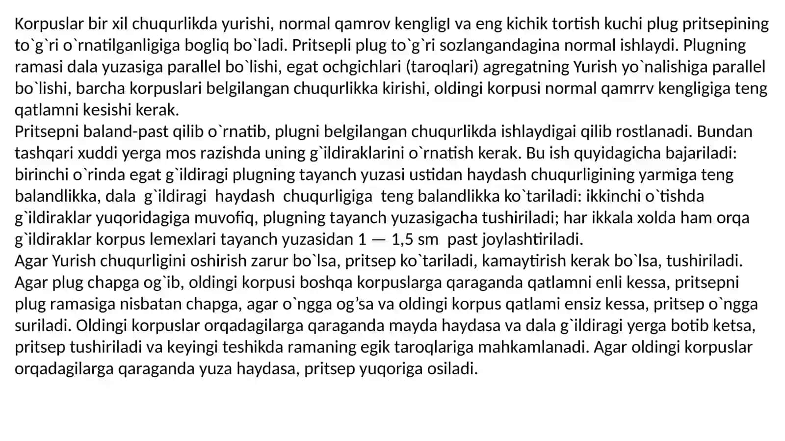 Traktor va qishloq xo’jalik mashinasini ishga tayyorlash. Agregat tuzish va uni tayyorlash 2