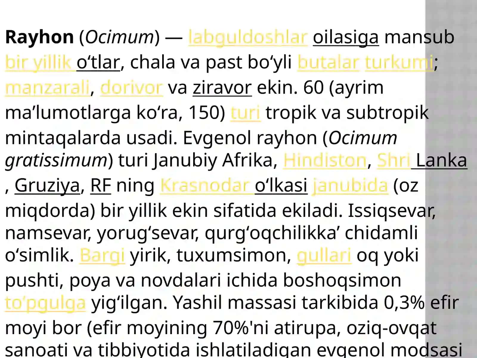 Dorivorlik oʻsimliklarni biologik himoya qilish fanidan MUSTAQIL ISHI 2
