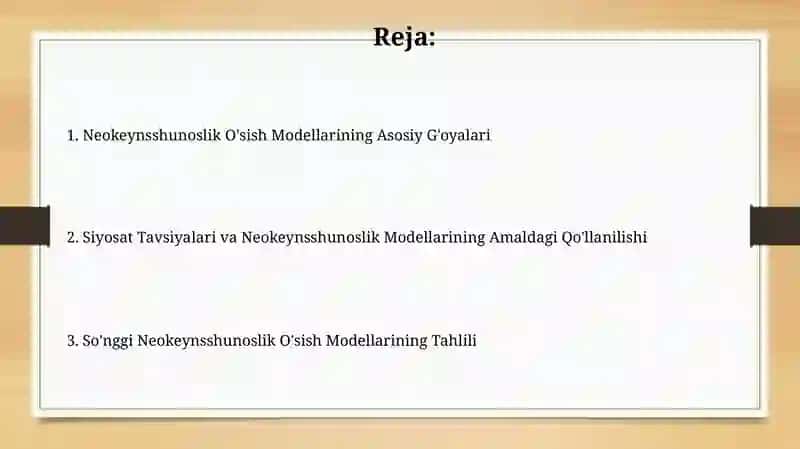 Iqtisodiy oʻsishning neokeynscha modeplari 2