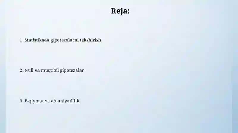 Statistikada gipoteza testlari 2