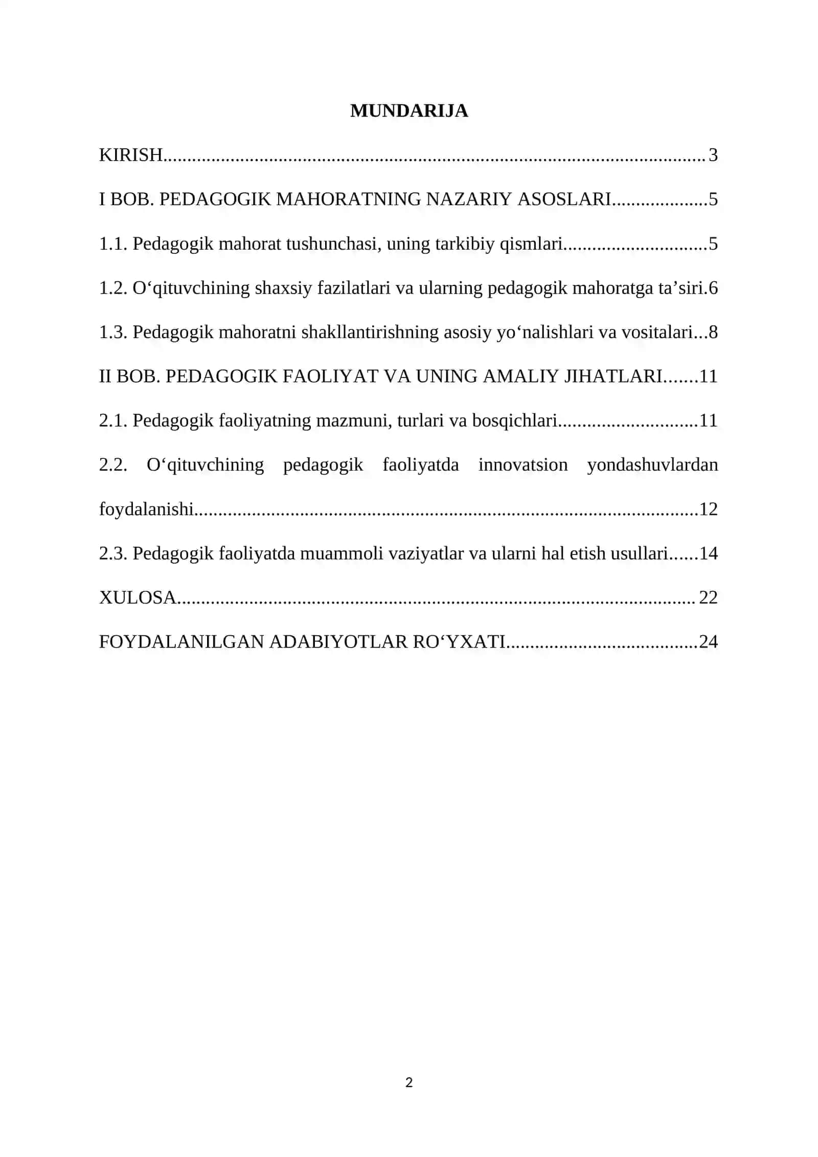 BO‘LAJAK O‘QITUVCHILAR PEDAGOGIK MAHORATINING NAZARIY VA METODOLOGIK ASOSLARI MAVZUSI 2