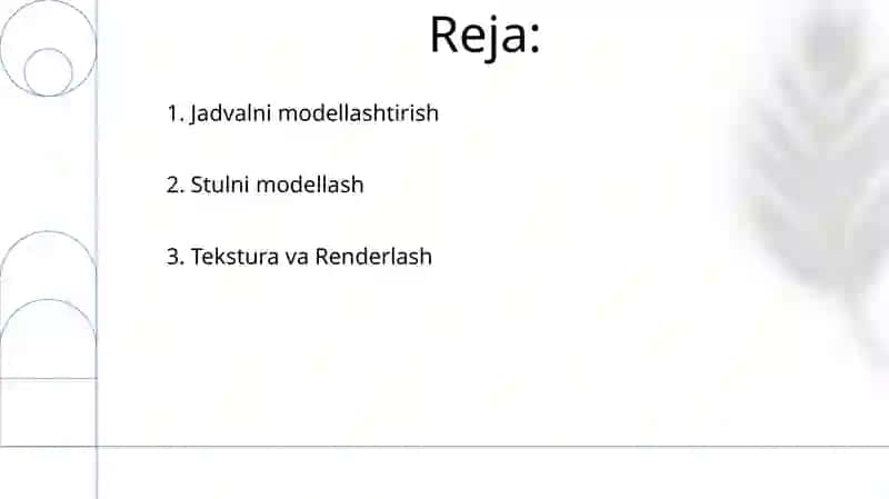 3DS MAX dasturida stol va stul tasvirini yaratish 2
