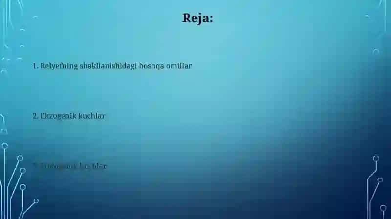 Relyef hosil qiluvchi omillar 2