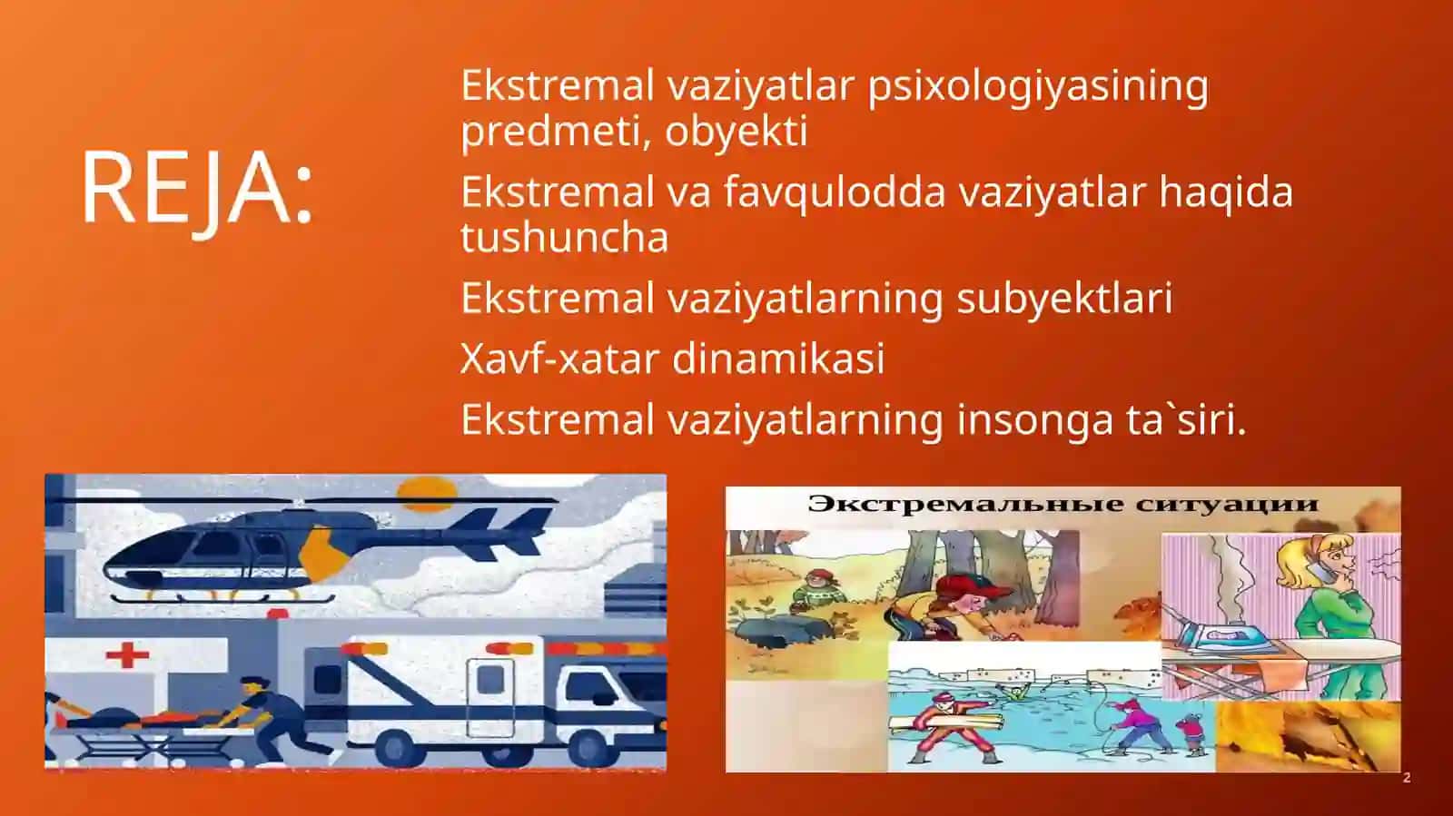 Ekstremal vaziyatlarda psixologik xizmat prezentatsiya 2
