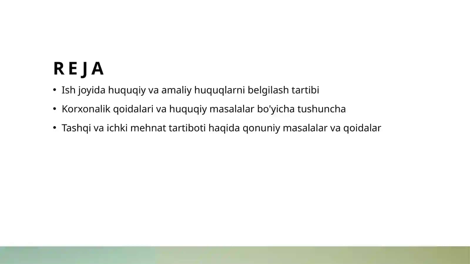 Ichki mehnat tartiboti qoidalari (yoriqnoma, nizom-ustav) 2