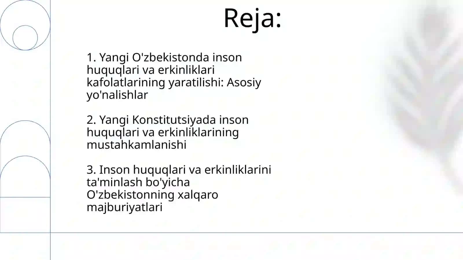 Yangi O‘zbekistonda inson haq- huquqlari va erkinliklari kafolatining yaratilishi 2