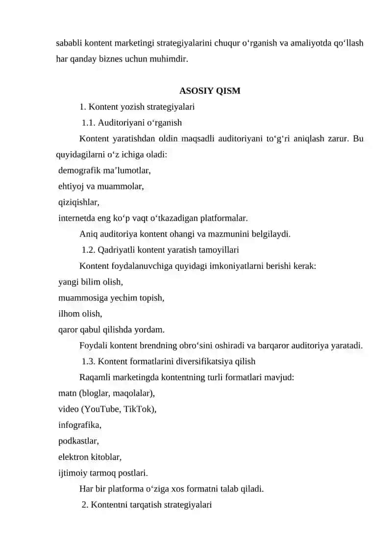 Raqamli marketingda kontent yozish va tarqatish strategiyalari 2