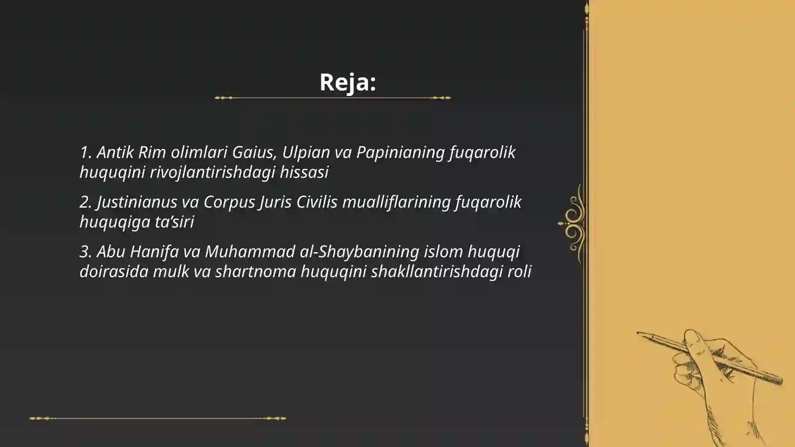 Fuqarolik huquqini rivojlantirishda hissa qoshgan milliy va sorijiy olimlar 2