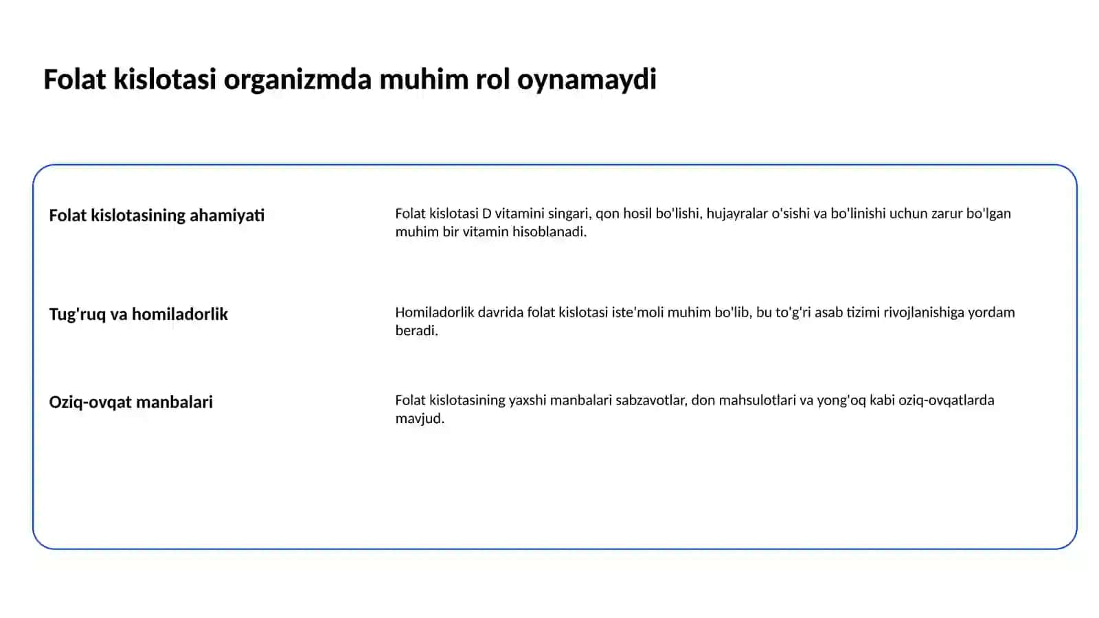 Folat kislotasining yetishmovchiligi 2