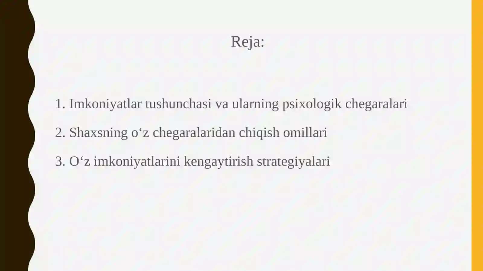 Shaxsning oʻz imkoniyatlari chegarasidan chiqishi 2