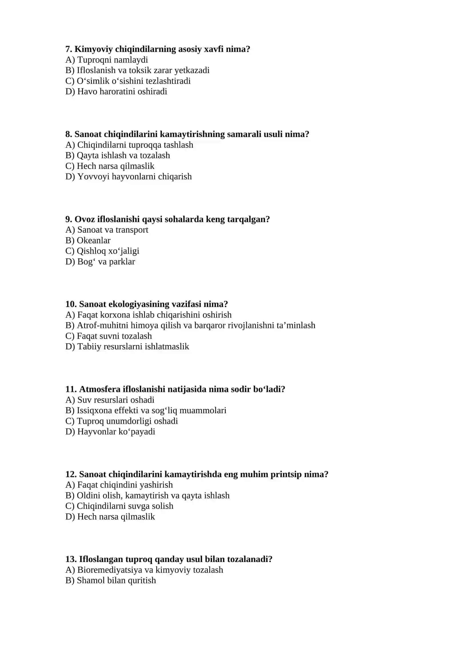 Sanoat Ekologiyasi 2