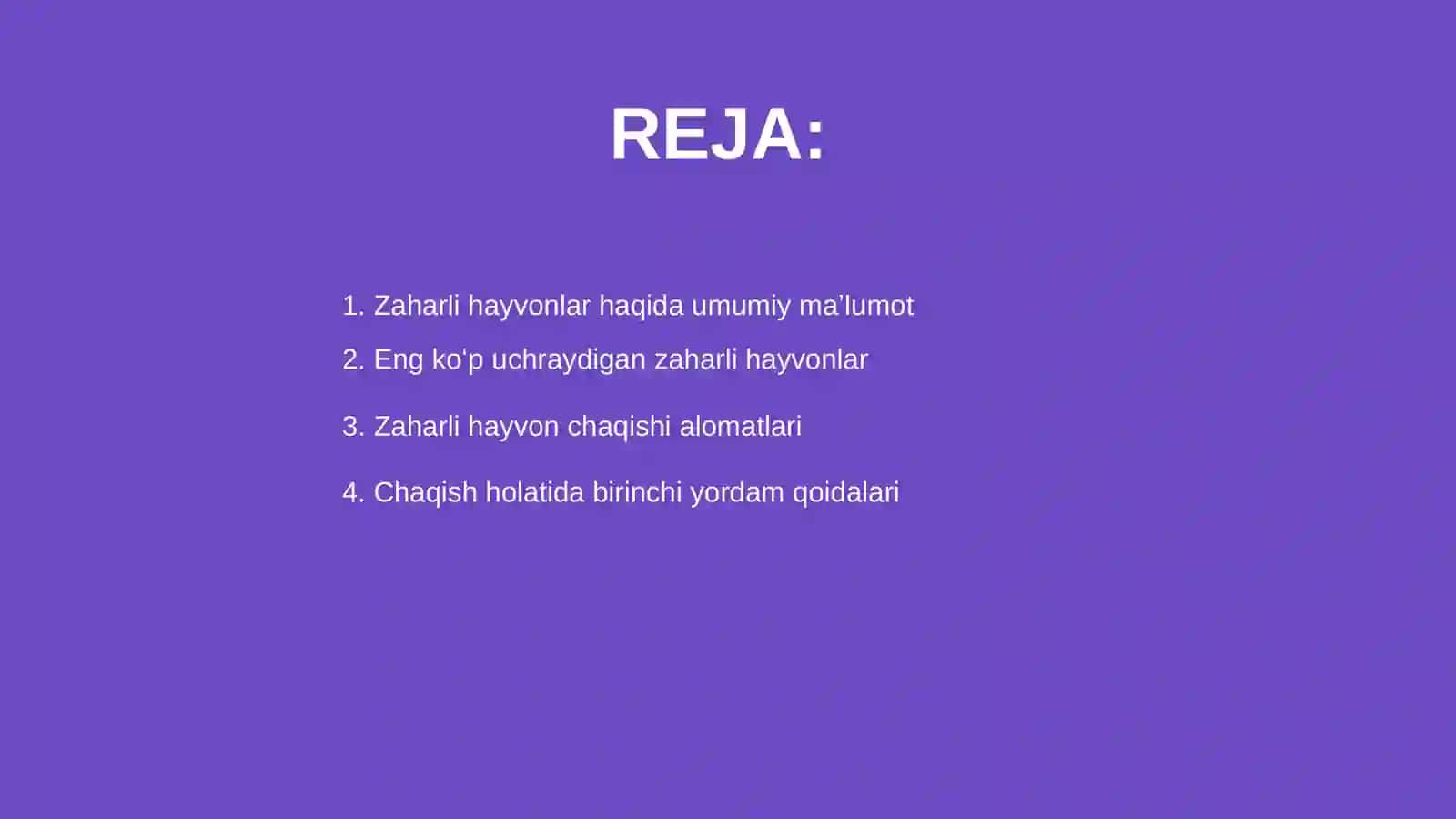 Zaharli hayvonlar haqida umumiy maʼlumot 2