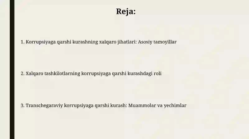 Korrupsiyaga qarshi kurashning xalqaro jihatlari 2