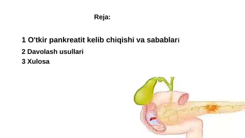 O'TKIR PANKREATIT: KELIB CHIQISHI VA DAVOLASHNING BIOKIMYOVIY ASOSLARI 2